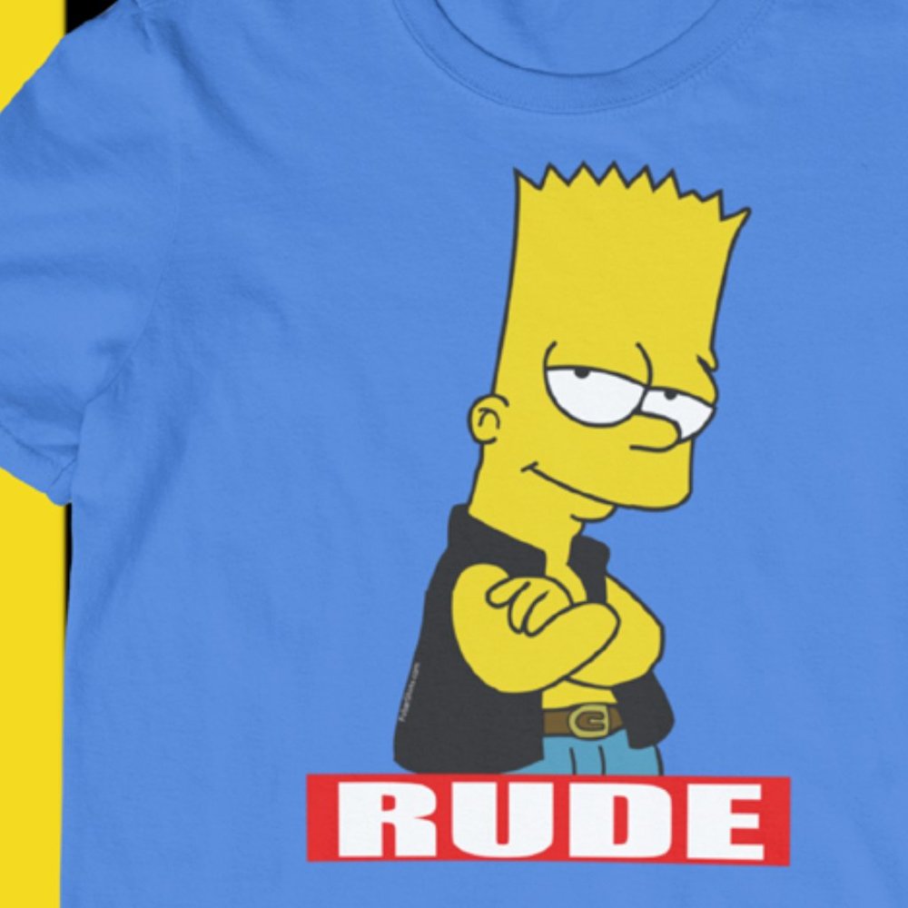 BART SIMPSON RUDE T-SHIRT - Bart Simpson Rude shirt - Unisex Simpsons tee